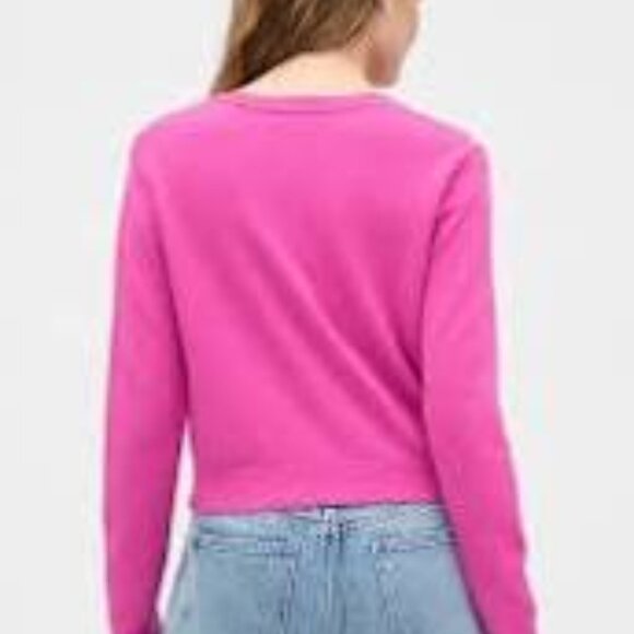 GAP Phoebe Pink Cashsoft Crew Neck Cardigan/NWT/M - Picture 3 of 12